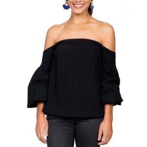 Black Shallon off the shoulder top